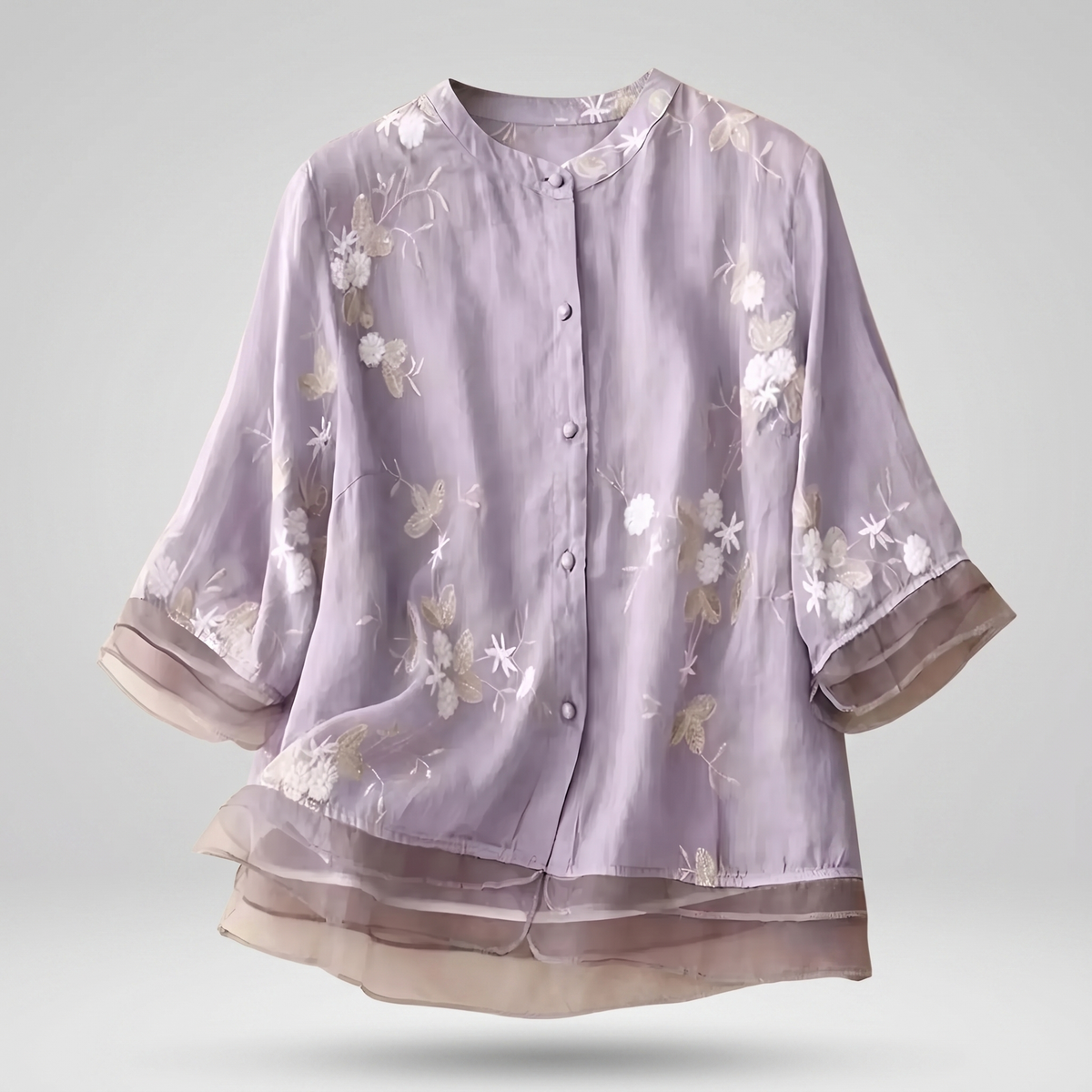 Emily | Soft Cotton Top with Embroidered Flowers – Relaxed, Breathable Fit