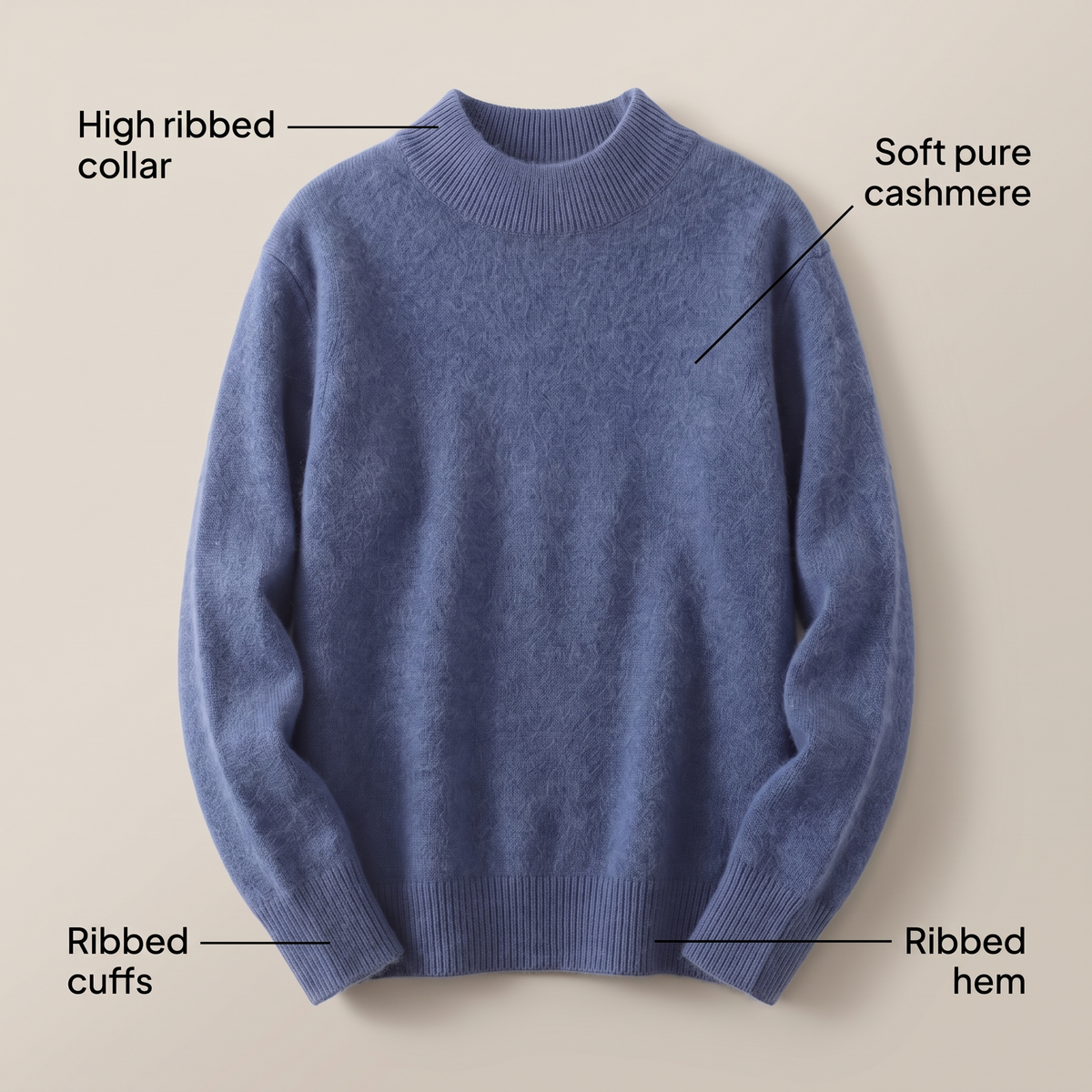 Arlington | Soft Mock Neck Jumper – Relaxed Non-Cling Fit, Warm Not Hot