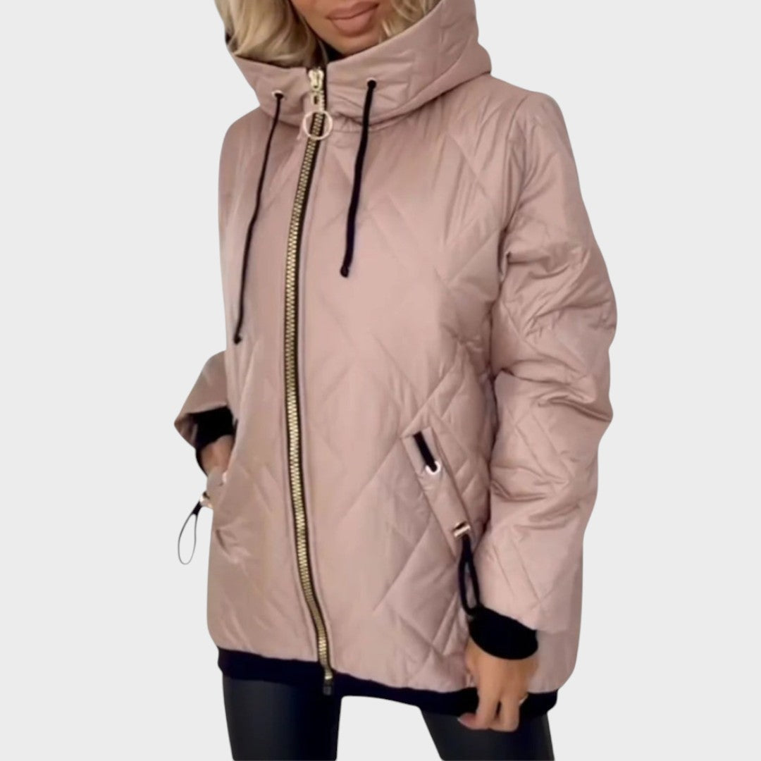 Marilyn | Warm Quilted Hooded Jacket – Full Zip, Longer Relaxed Fit