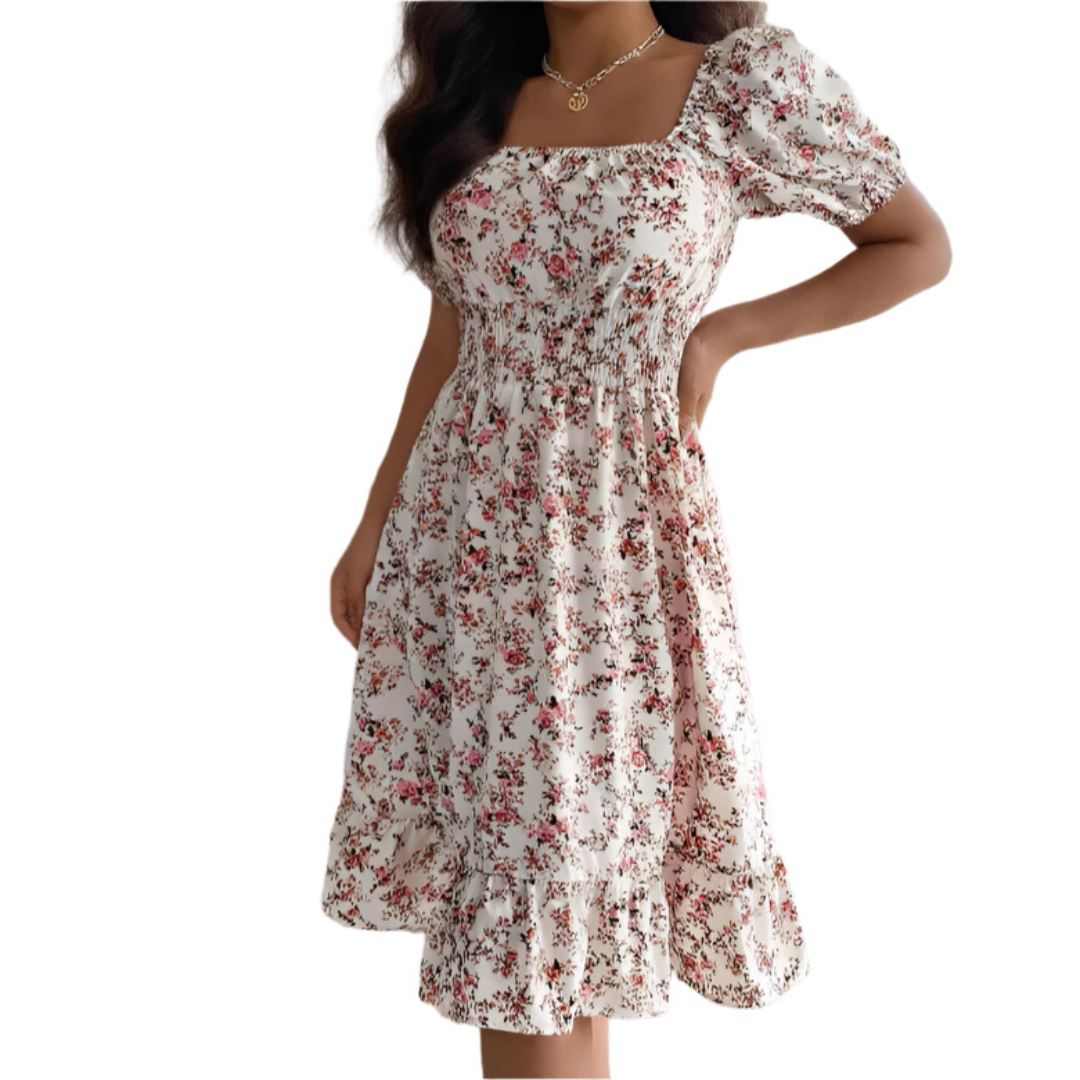 HIRAYA™ – Classic Square Neck Ruffled Summer Sundress