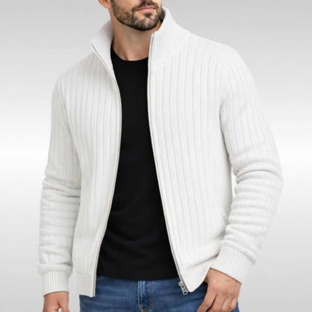 Thristan | Cardigan for Men with Full Zip and High Collar
