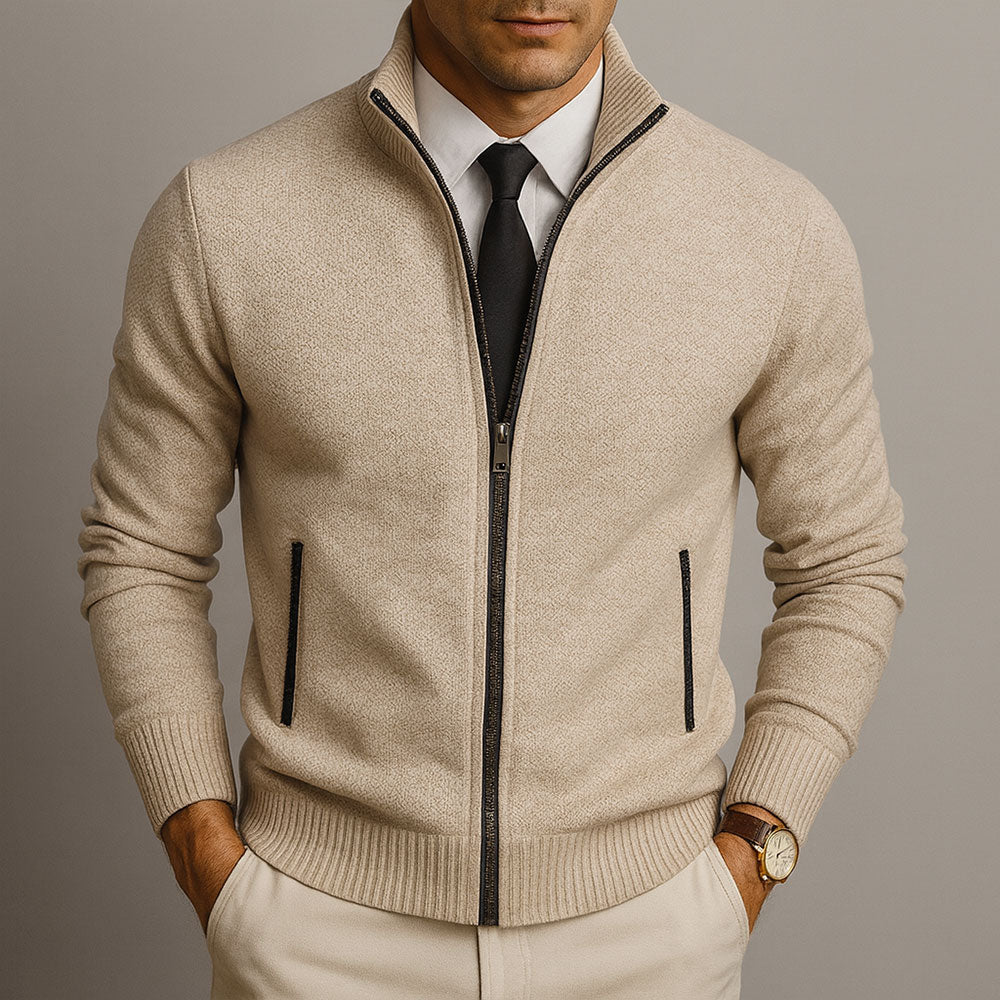 Kaeden | Textured Knit Cardigan for Men with V-Neck and Buttons