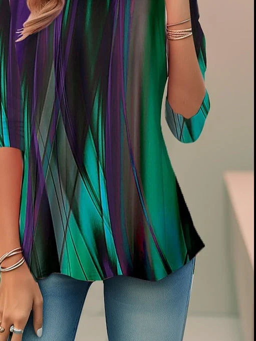 Maeve | Abstract Print Long Sleeve Top