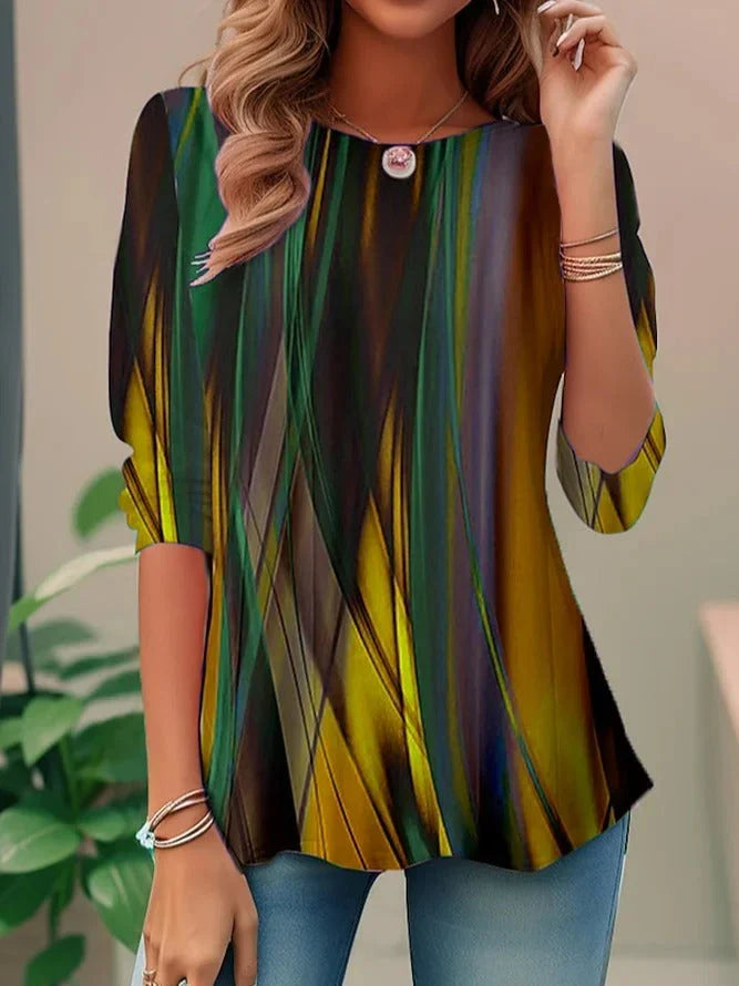 Maeve | Abstract Print Long Sleeve Top