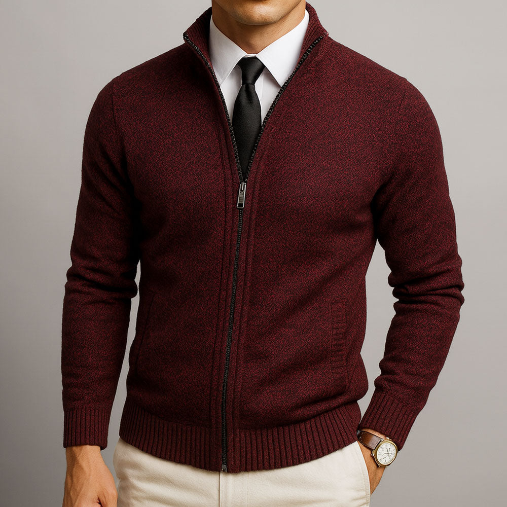 Kaeden | Textured Knit Cardigan for Men with V-Neck and Buttons