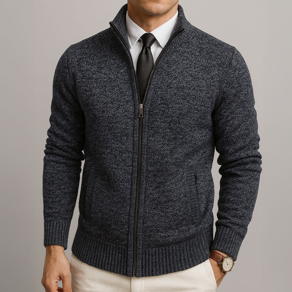 Kaeden | Textured Knit Cardigan for Men with V-Neck and Buttons