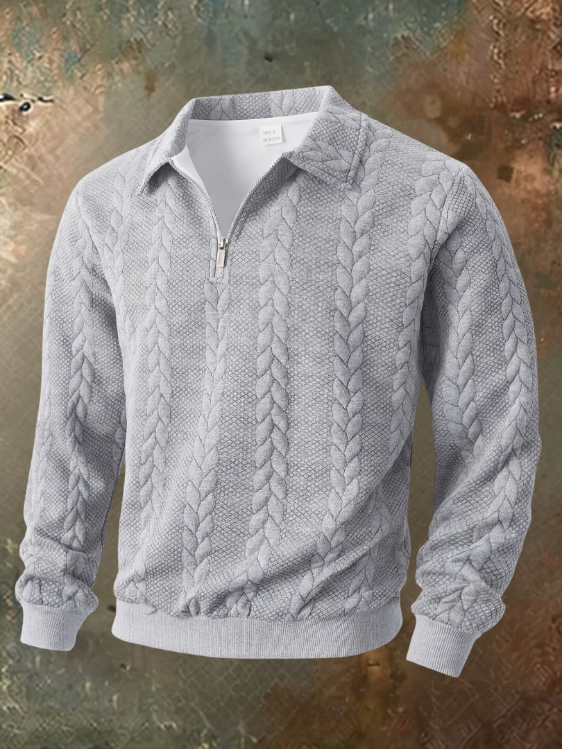 JULIAN | Cable knit half-zip sweater