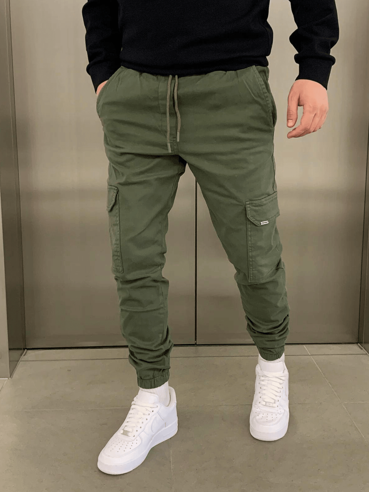 Maxton | Cargo Trousers with Elastic Waist and Cuffed Ankles
