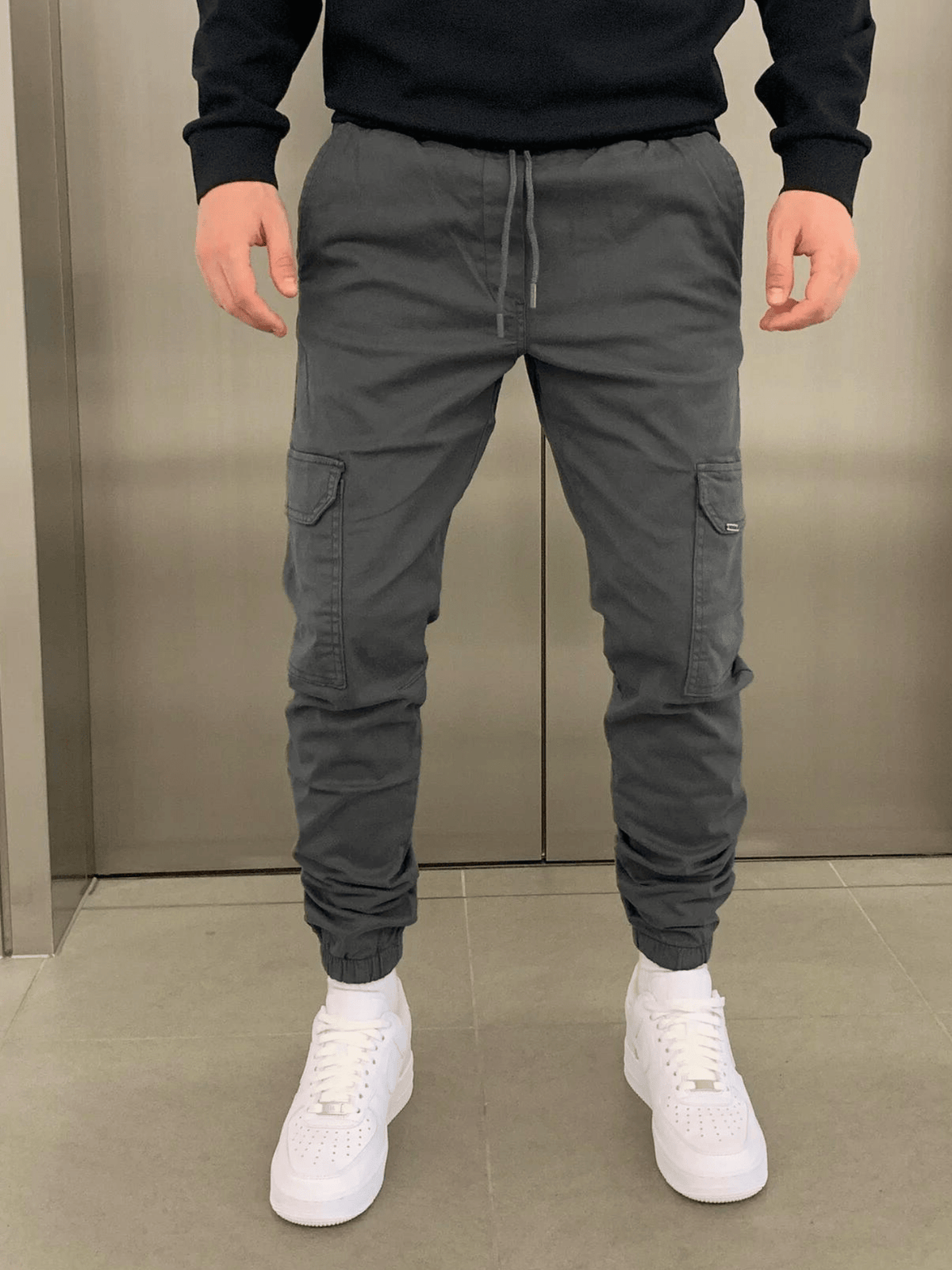 Maxton | Cargo Trousers with Elastic Waist and Cuffed Ankles