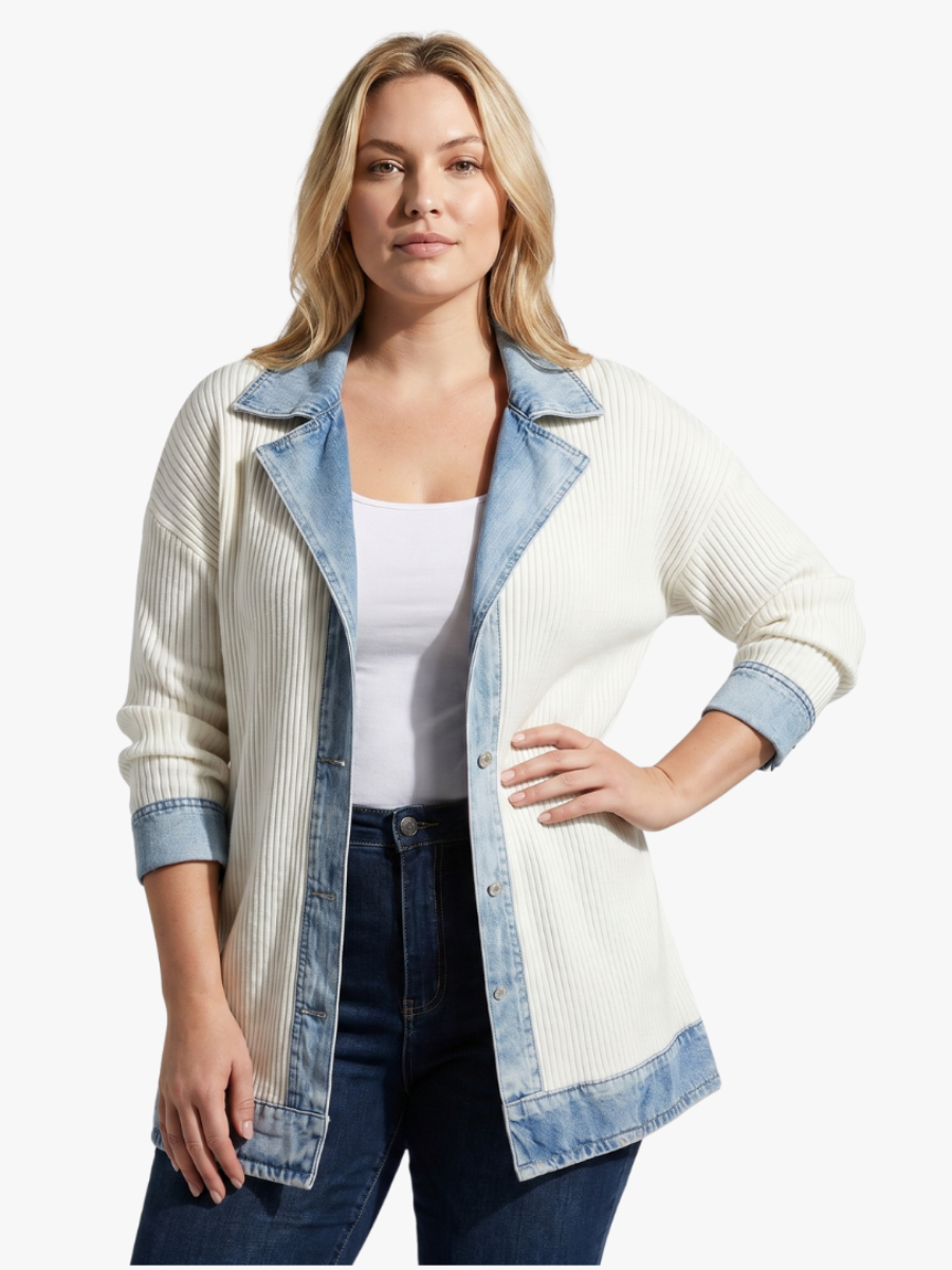 Emilia | Relaxed Knit & Denim Jacket