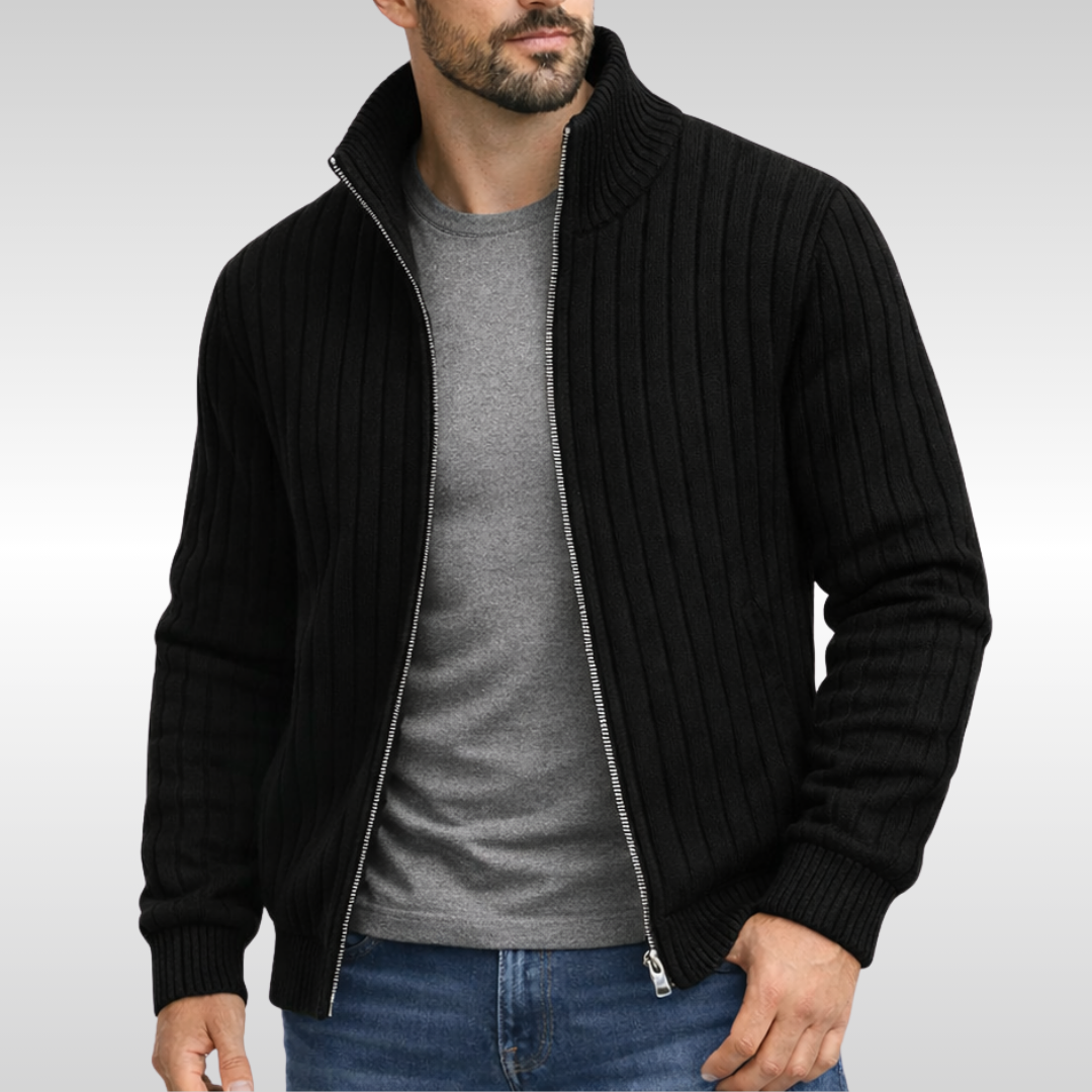 Thristan | Cardigan for Men with Full Zip and High Collar