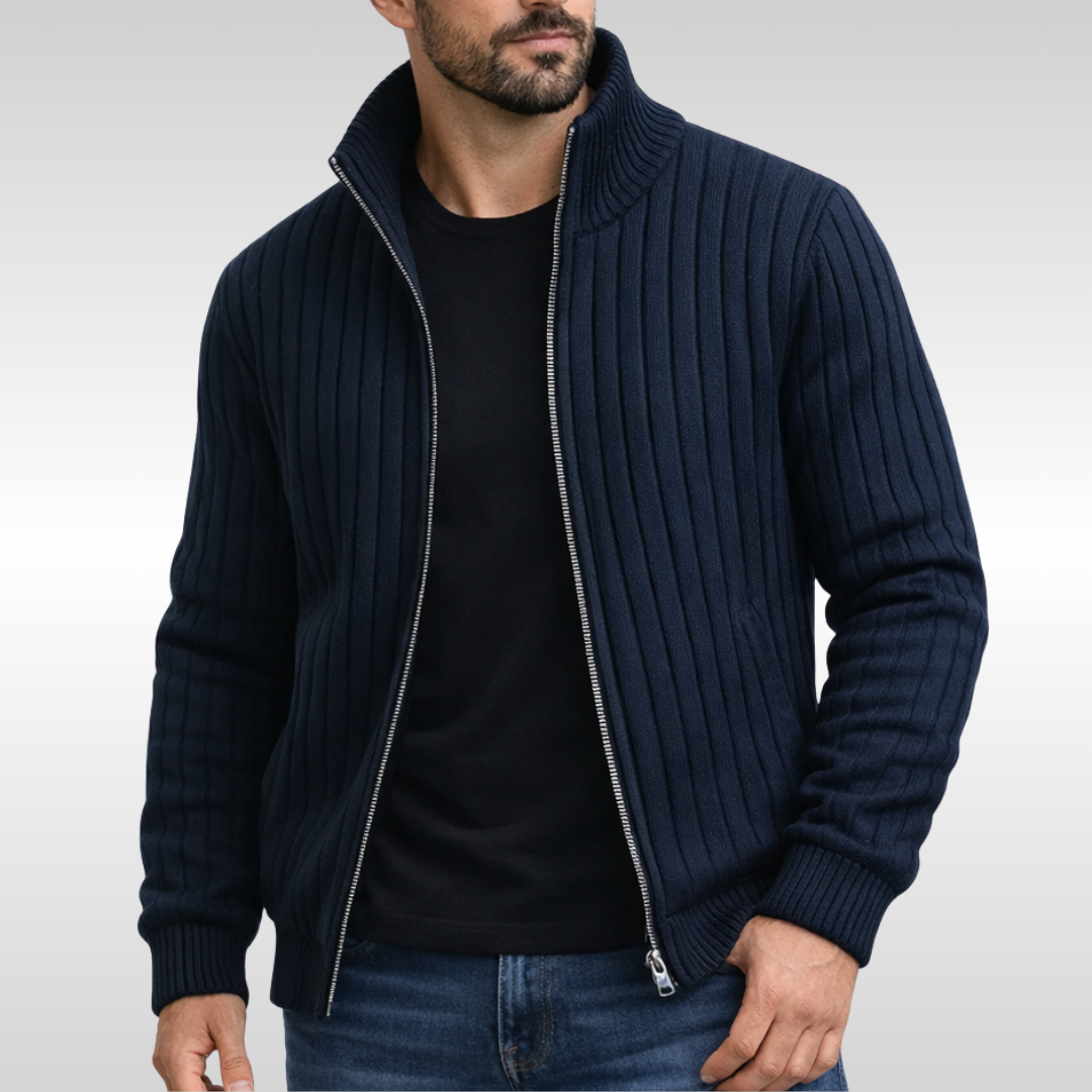 Thristan | Cardigan for Men with Full Zip and High Collar