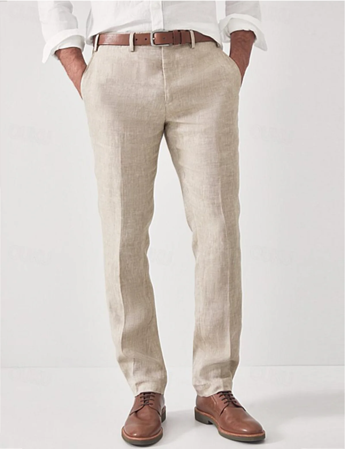 Ronie | Smart Casual Trousers with Straight Fit and Zip Fly