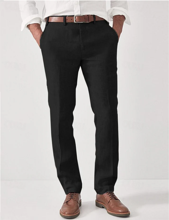 Ronie | Smart Casual Trousers with Straight Fit and Zip Fly