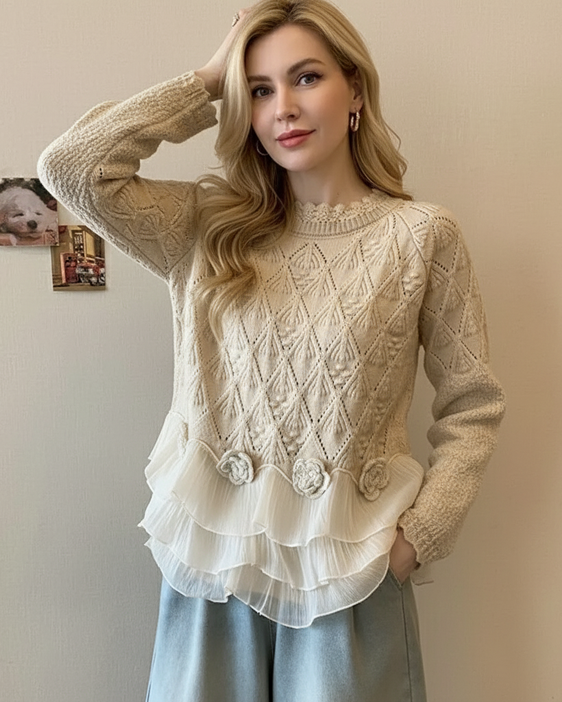 Ruvella | Soft Ruffle Jumper – Feminine Detail, Relaxed Never-Clingy Fit