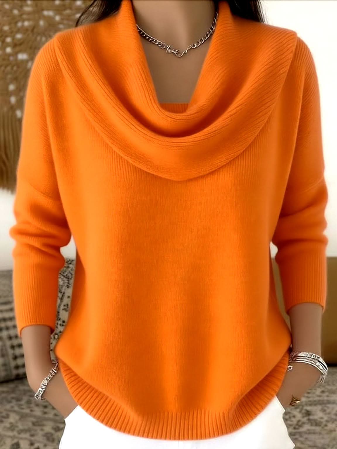 Aveline | Soft Collared Cotton Jumper – Relaxed Fit, Warm Not Heavy