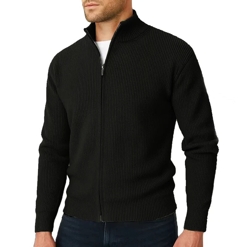 Alaric | Cardigan for Men with Full Zip and Stand Collar