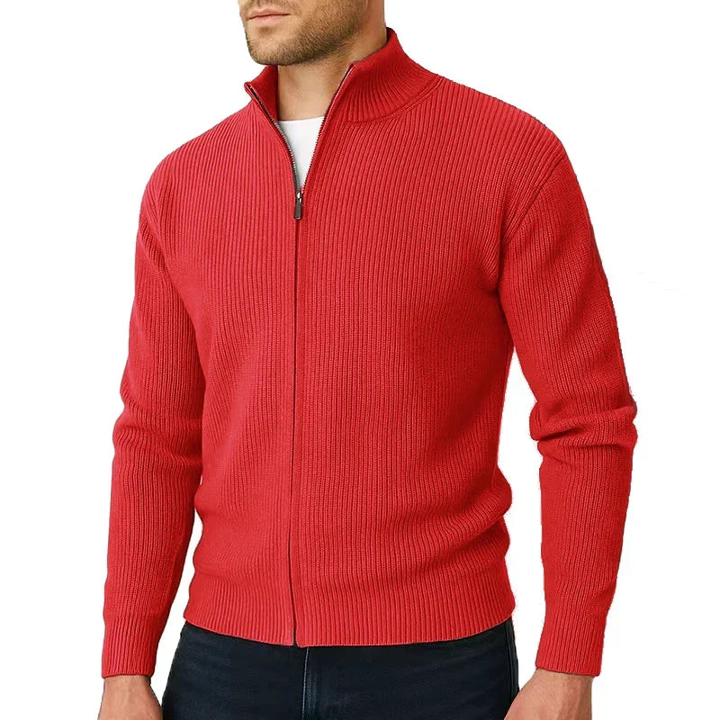 Alaric | Cardigan for Men with Full Zip and Stand Collar