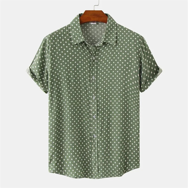 Julian Dot Print Button-Up Shirt