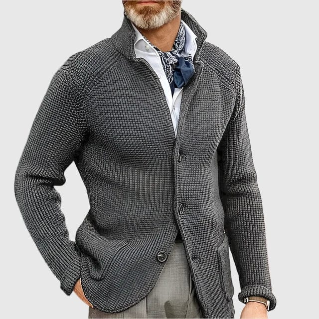 Aldric | Cardigan for Men with V-Neck and Hook Fastening