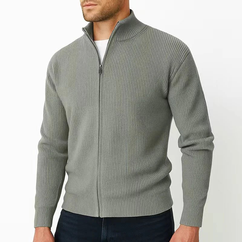 Alaric | Cardigan for Men with Full Zip and Stand Collar