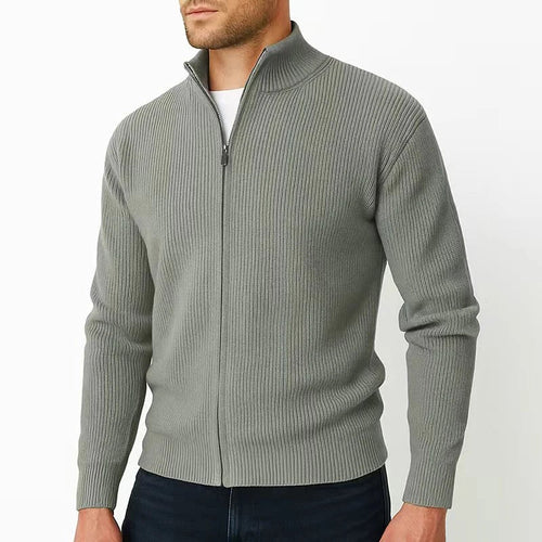 Alaric | Cardigan for Men with Full Zip and Stand Collar