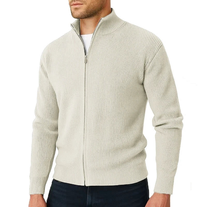 Alaric | Cardigan for Men with Full Zip and Stand Collar