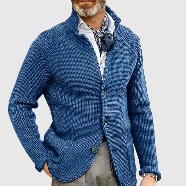 Aldric | Cardigan for Men with V-Neck and Hook Fastening