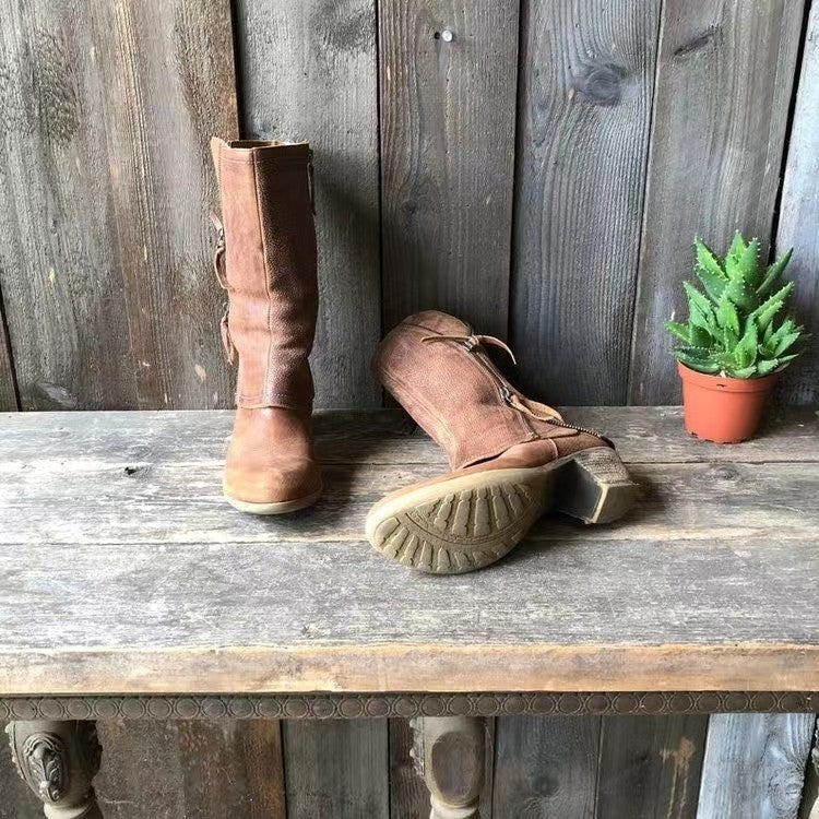Giana | Warm Western Cowgirl Boots – Plush Lined, Comfort Mid-Heel