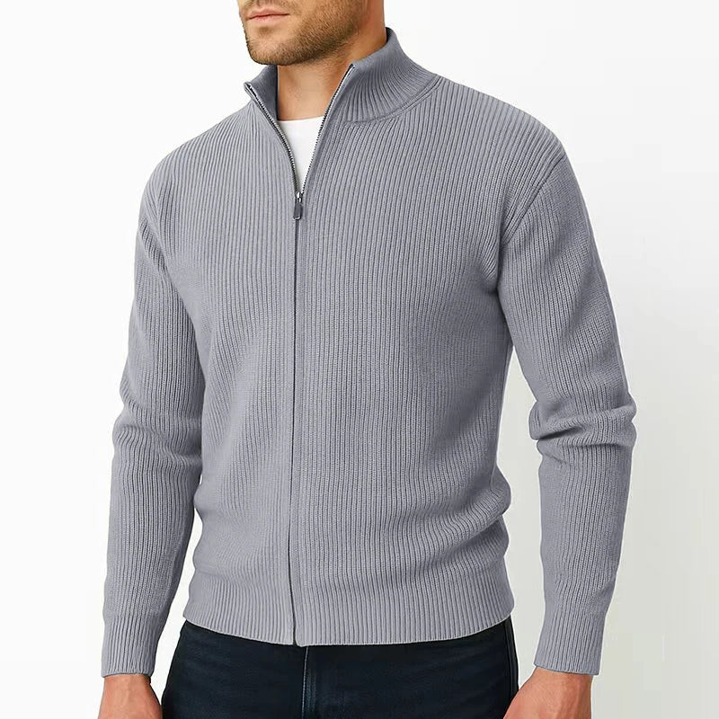 Alaric | Cardigan for Men with Full Zip and Stand Collar