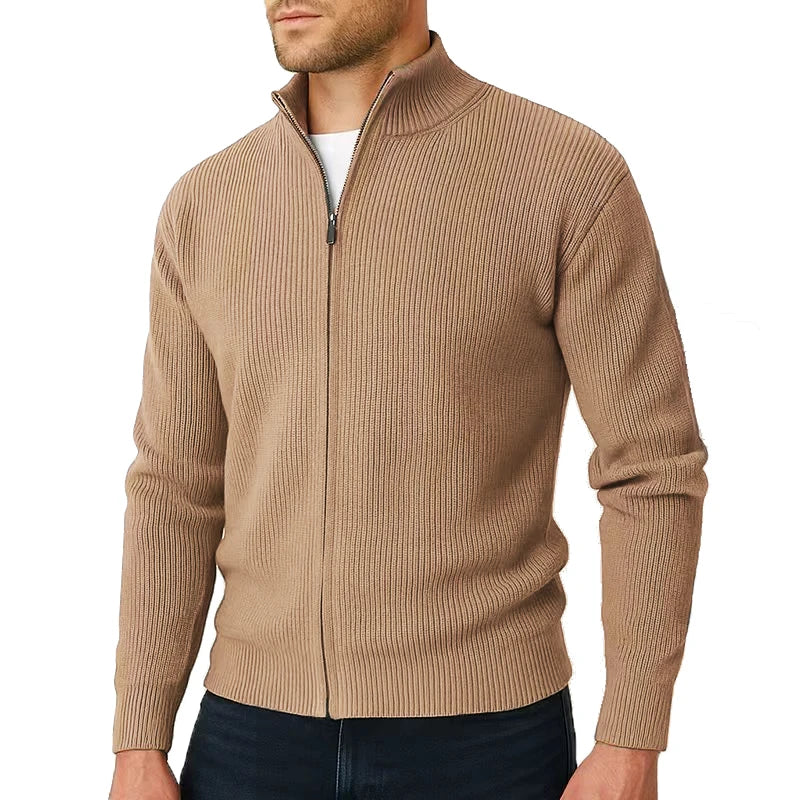 Alaric | Cardigan for Men with Full Zip and Stand Collar
