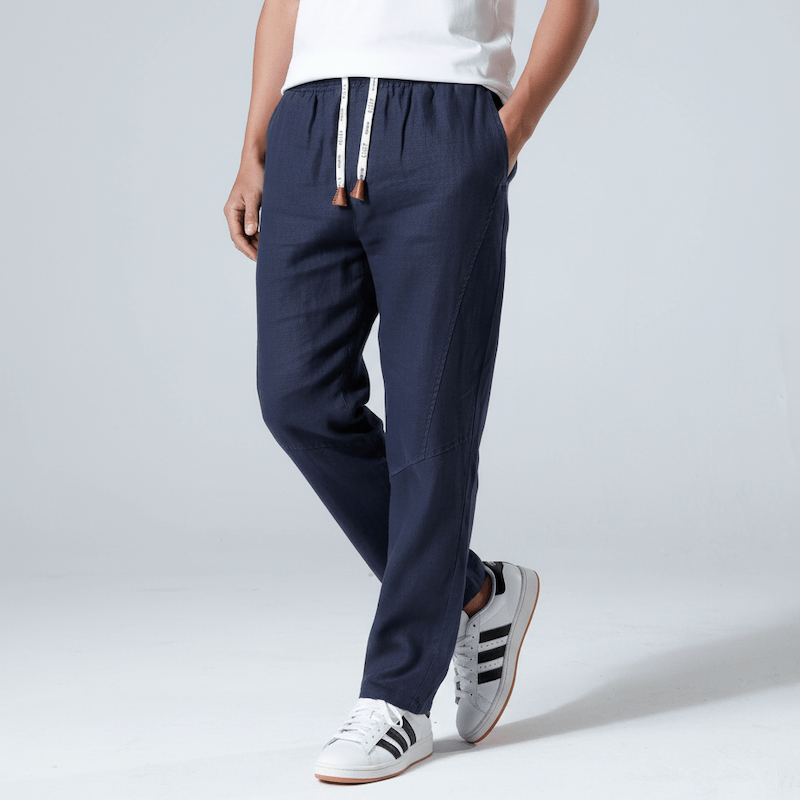 Callum | Straight Leg Trousers with Drawstring Waist