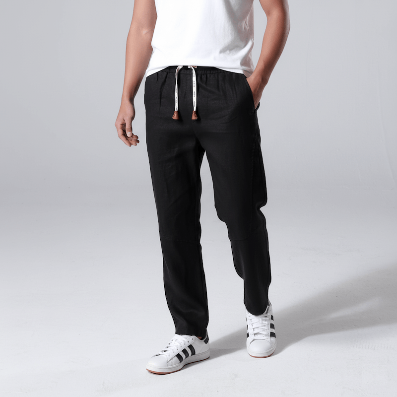 Callum | Straight Leg Trousers with Drawstring Waist