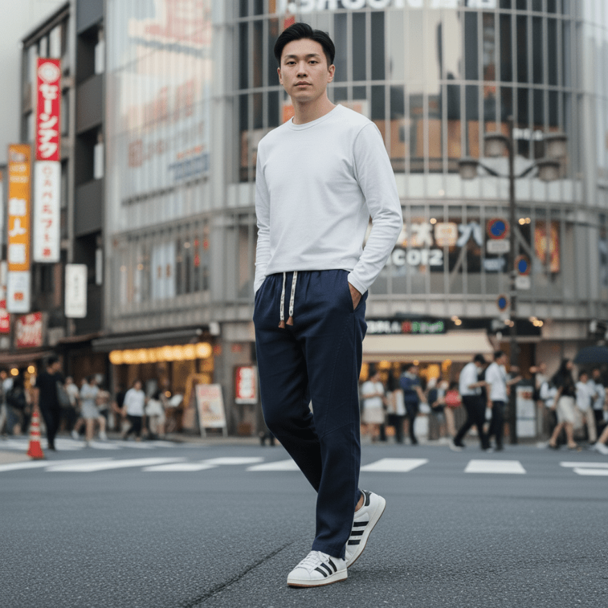 Callum | Straight Leg Trousers with Drawstring Waist