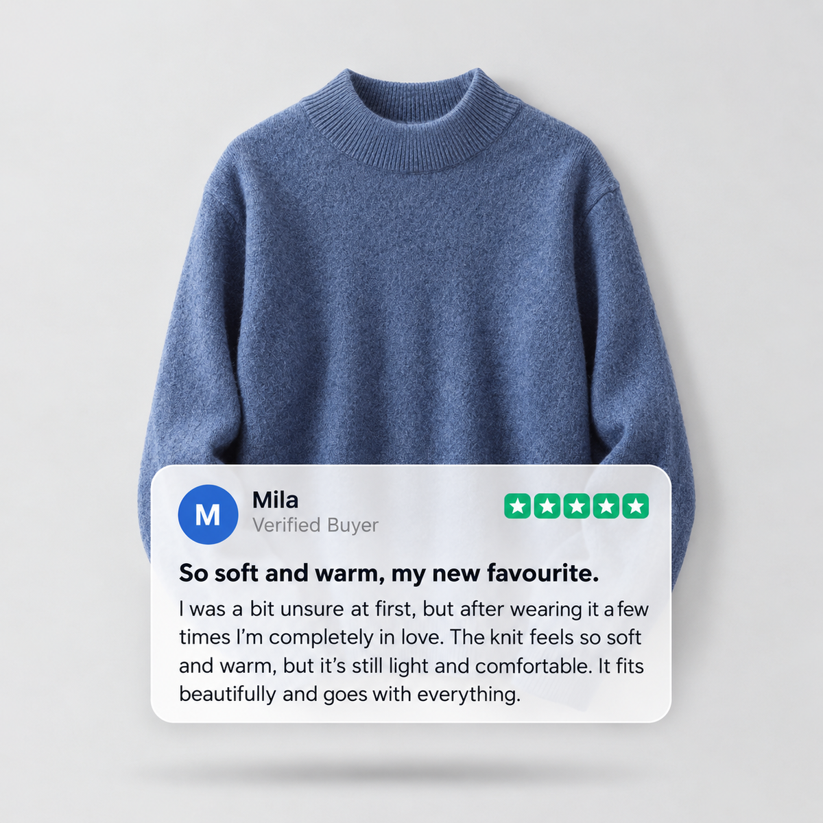 Arlington | Soft Mock Neck Jumper – Relaxed Non-Cling Fit, Warm Not Hot