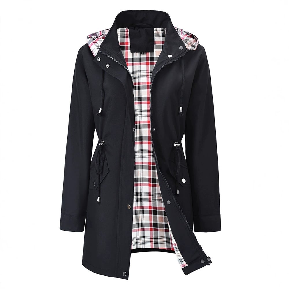 Imogen | Lightweight Rain Jacket – Water-Resistant, Cinched Waist, Detachable Hood