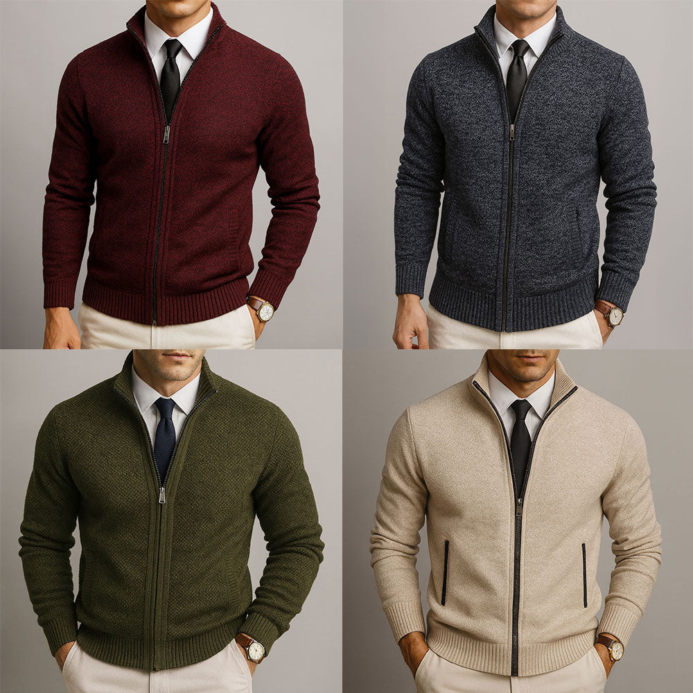 Kaeden | Textured Knit Cardigan for Men with V-Neck and Buttons