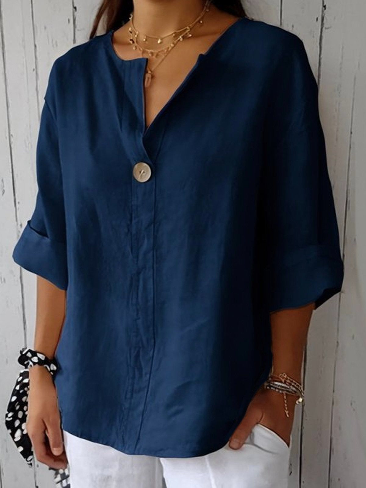 Joan | Relaxed Linen-Blend Blouse