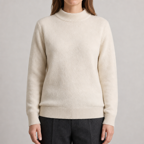 Arlington | Soft Mock Neck Jumper – Relaxed Non-Cling Fit, Warm Not Hot