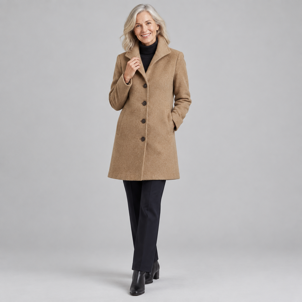 Woman wearing the Serena classic heritage coat