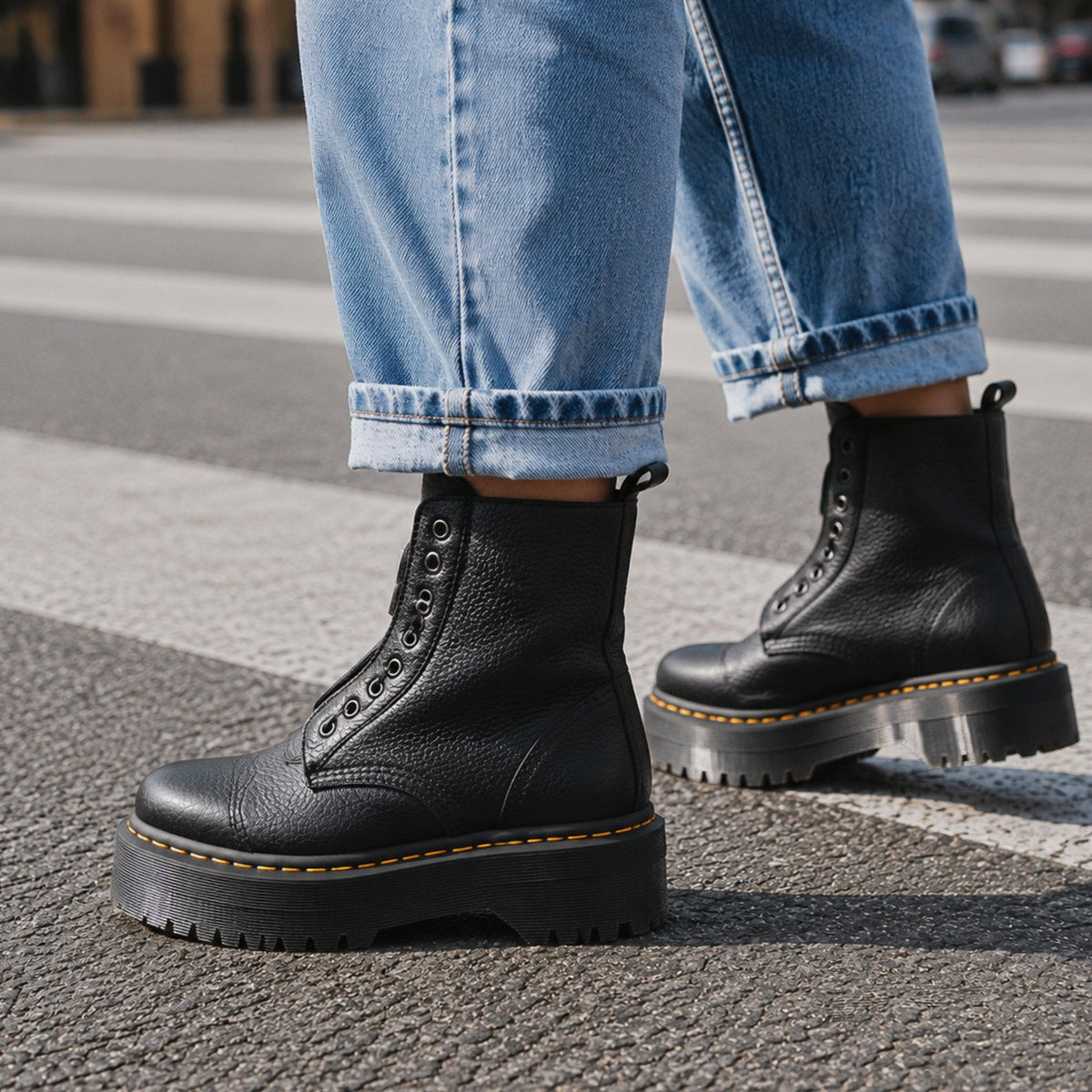 Tilly | Non-Slip Chunky Sole Ankle Boots – Easy Front Zip, Steady in the Rain