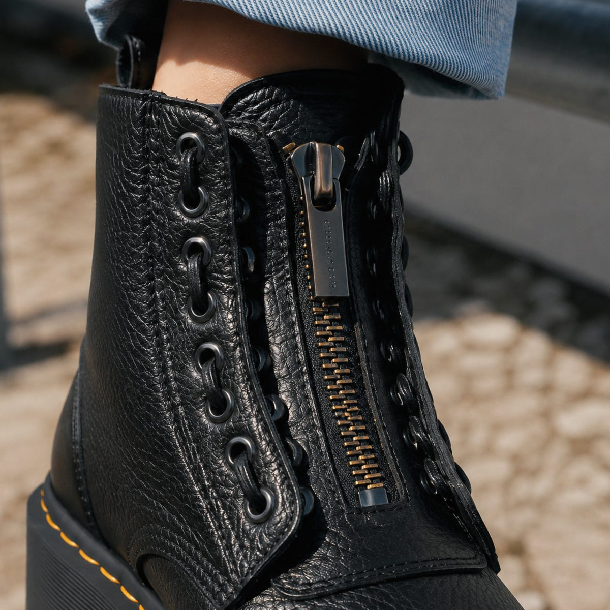 Nora | Women's Chunky Platform Ankle Boots – Easy Front Zip, Grippy Sole, Lace Detail