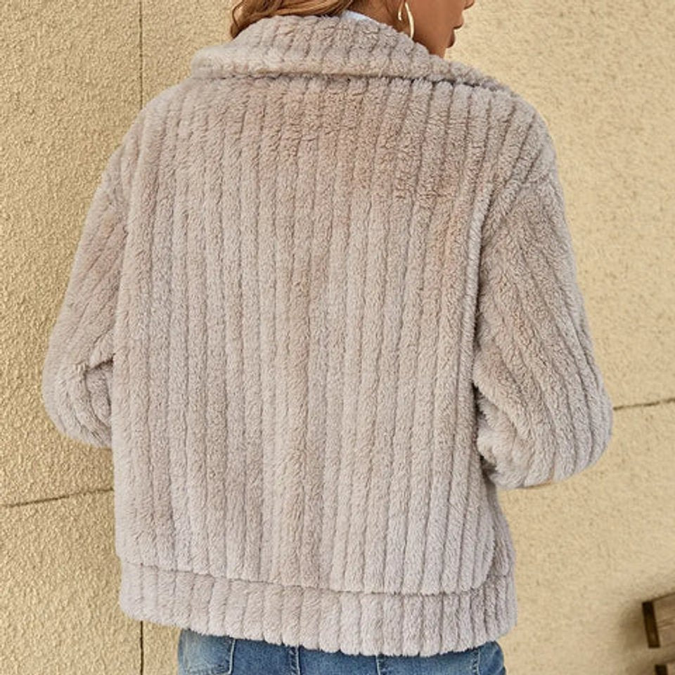 Roberta | Warm Plush Fleece Zip-Up Jacket – Quilted, Relaxed Fit